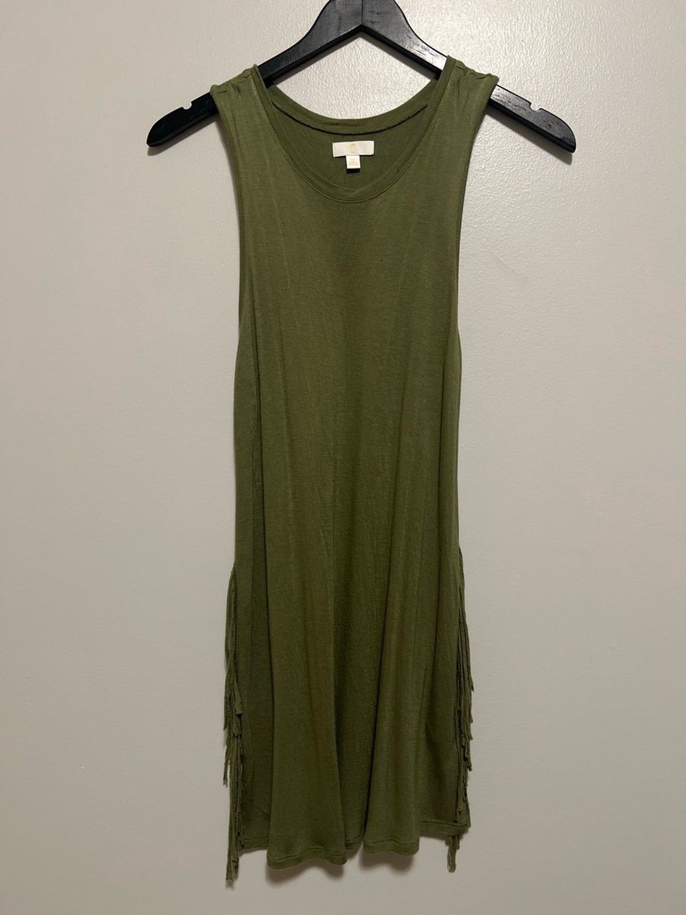 Charming Charlie green fringe dress size Small